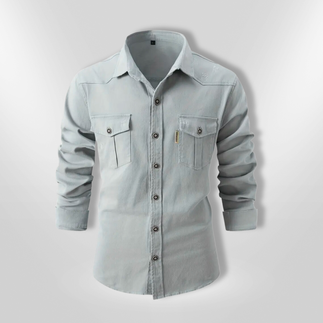Herrskjorta Långärmad Skräddarsydd Hållbart Tyg 6