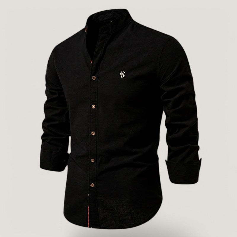 Herrskjorta Långärmad Sommarstil Lätt Material 5