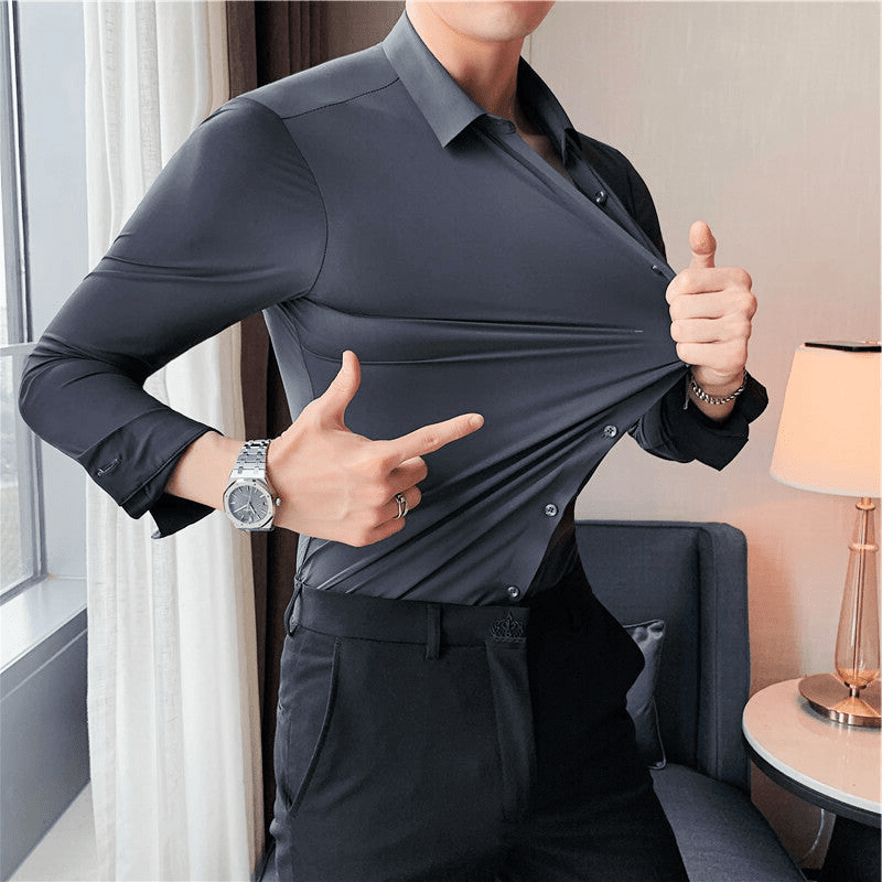 Herrskjorta Modern Stretch Tyg 3