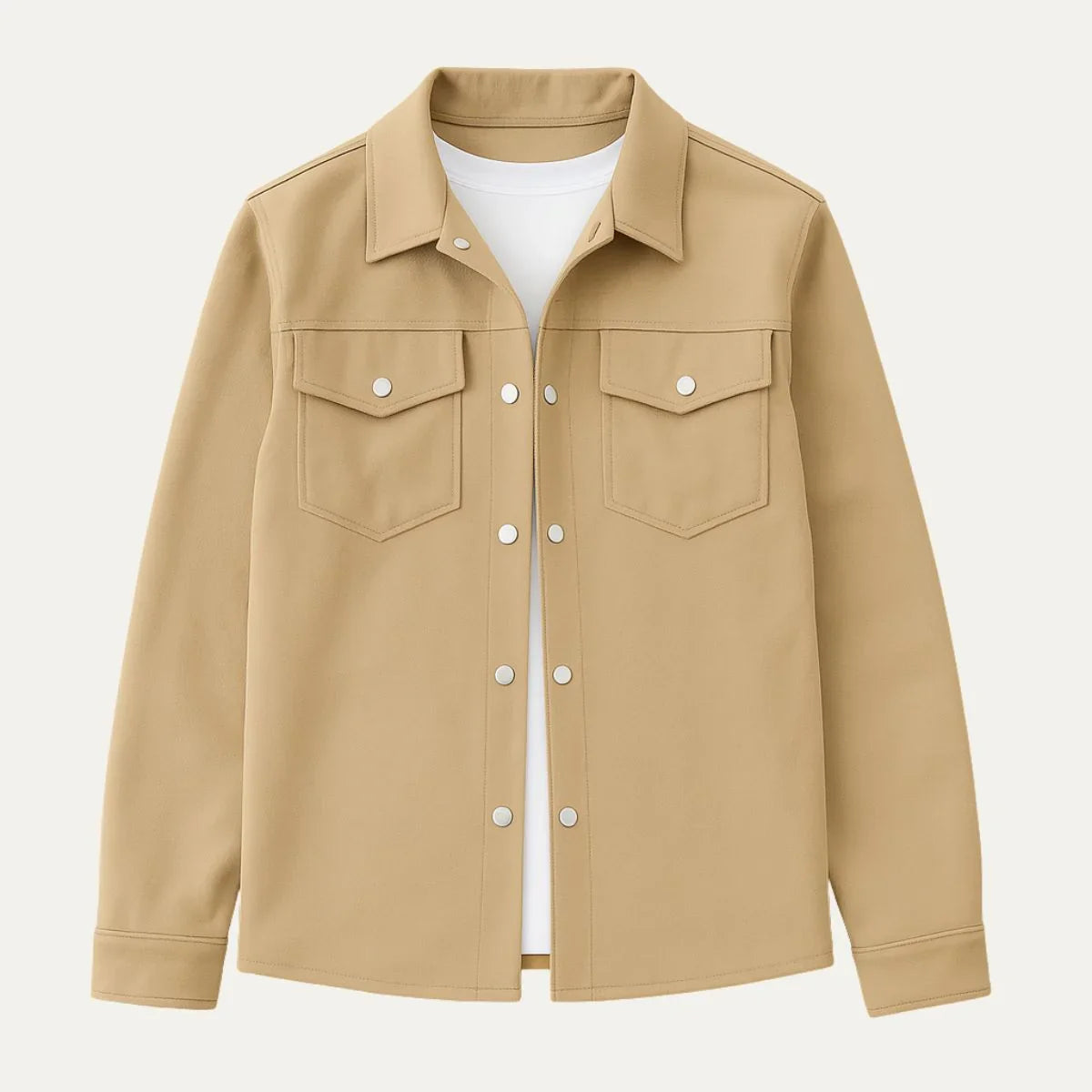 Herrskjorta Skjortjacka Lättviktig Stil för Många Tillfällen 2