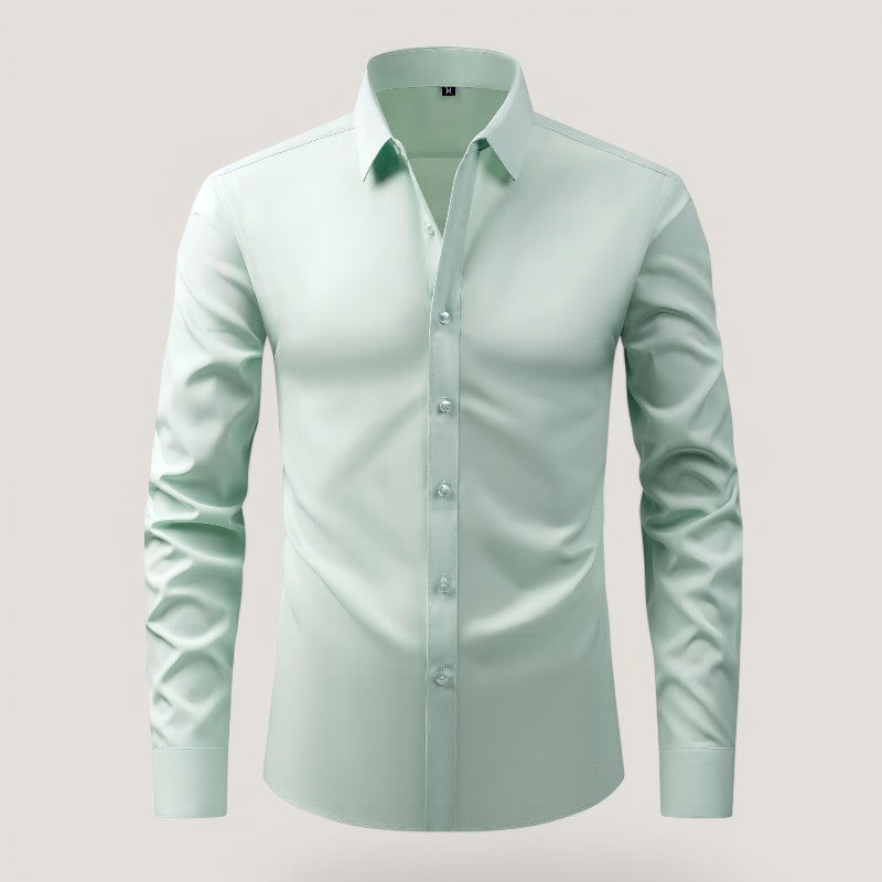 Herrskjorta Slim-Fit Elastisk och Rynkfri 4