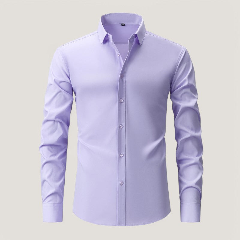 Herrskjorta Slim-Fit Elastisk och Rynkfri 8