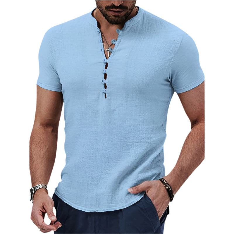 Herrskjorta i Lin och Bomull Vintage Sommar 0