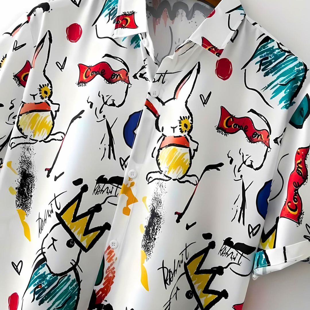 Herrskjorta med Avslappnad Passform och Tryck 2