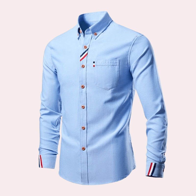 Herrskjorta med Lång Ärmar och Stilig Design i Bomull 1