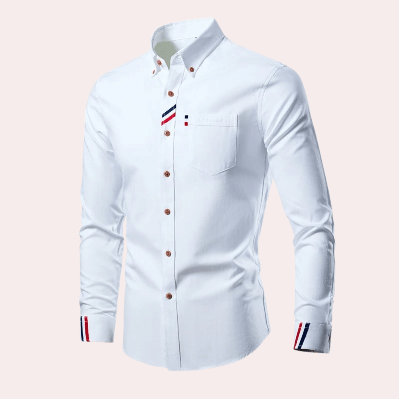 Herrskjorta med Lång Ärmar och Stilig Design i Bomull 4