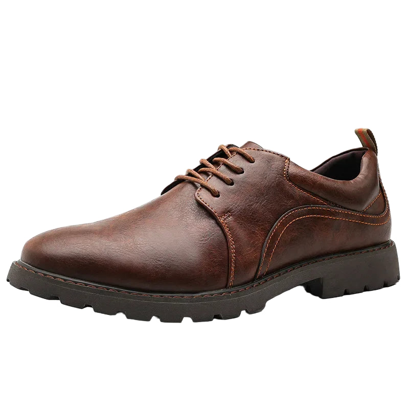 Herrskor Läder Casual Stil med Gummisula för Vardag och Fritid 4