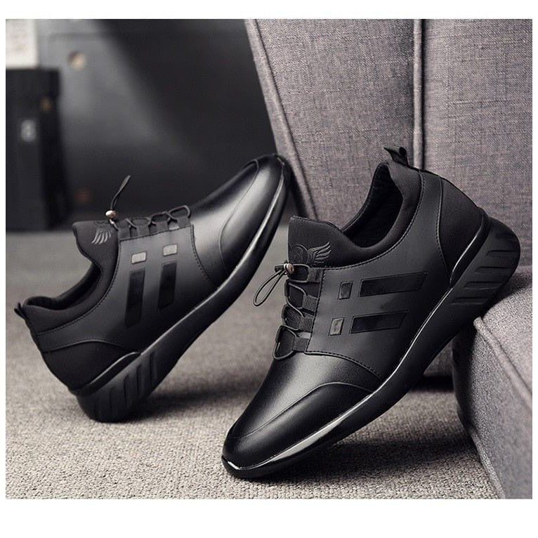 Herrskor i PU-läder med Slitstark Gummisula 7