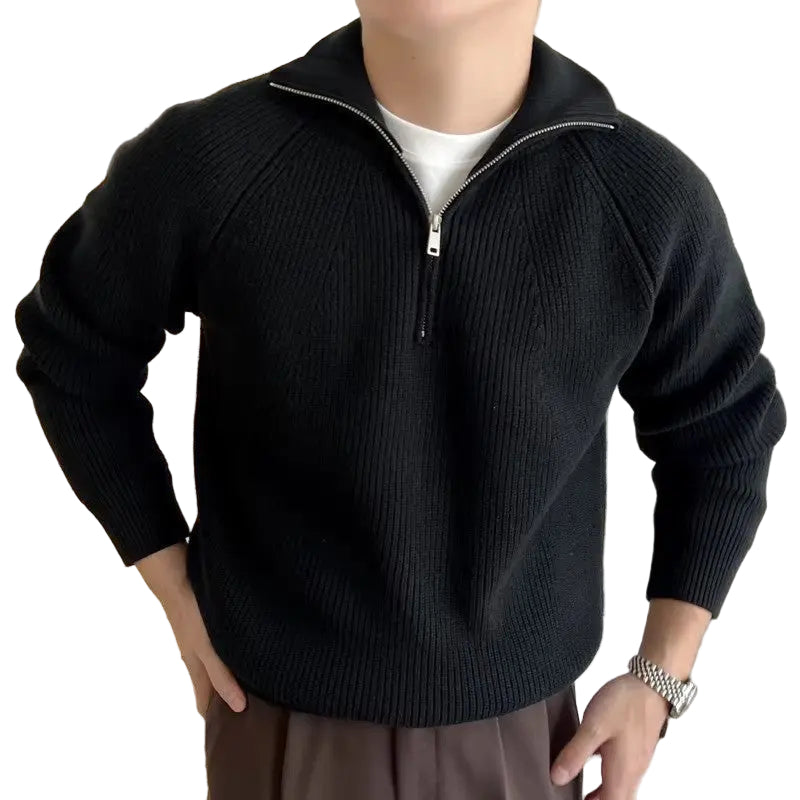 Herrtröja med Kvarts Dragkedja i Marinblå 0