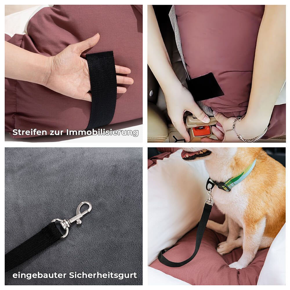 Hundbilssäng Multifunktionell för Resor med Avtagbara Kuddar 3