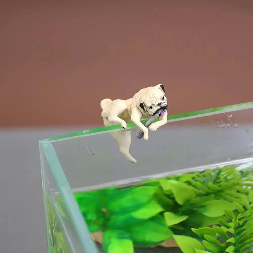 Hundprydnad Tecknad Mops för Akvarium 3