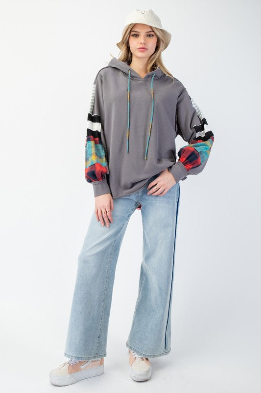 Huvtröja Herr Rutig Terry Mjuk Avslappnad 1