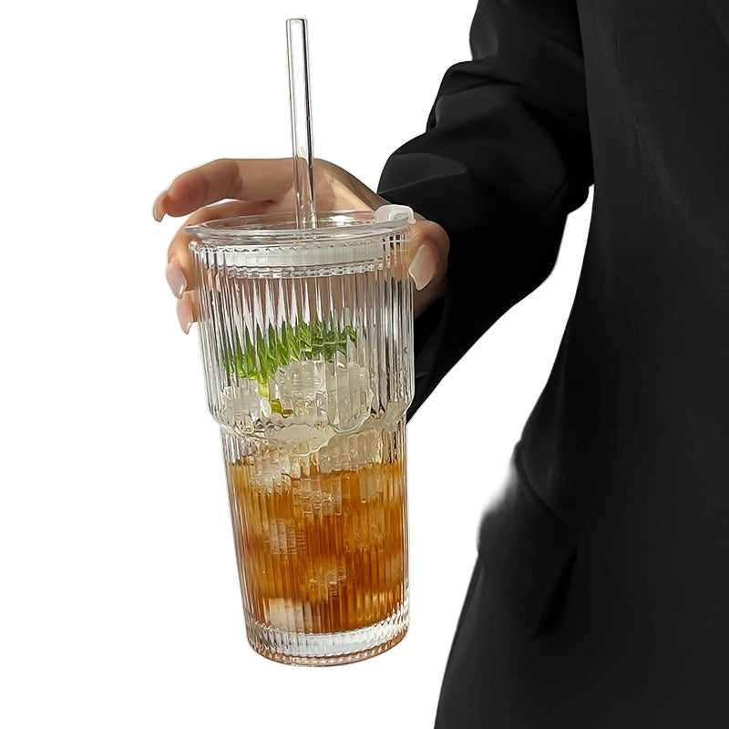 Isolerad Kaffemugg med Lock och Halmsugrör för Kalla och Varma Drycker 5