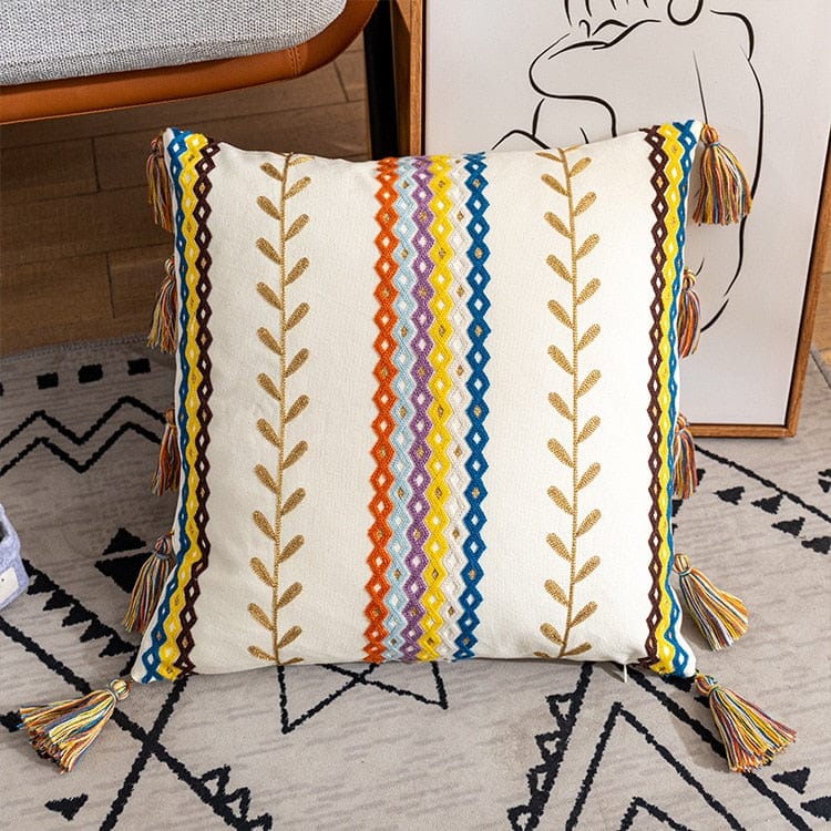 Kastkudde med Tofsar i Boho-stil 6