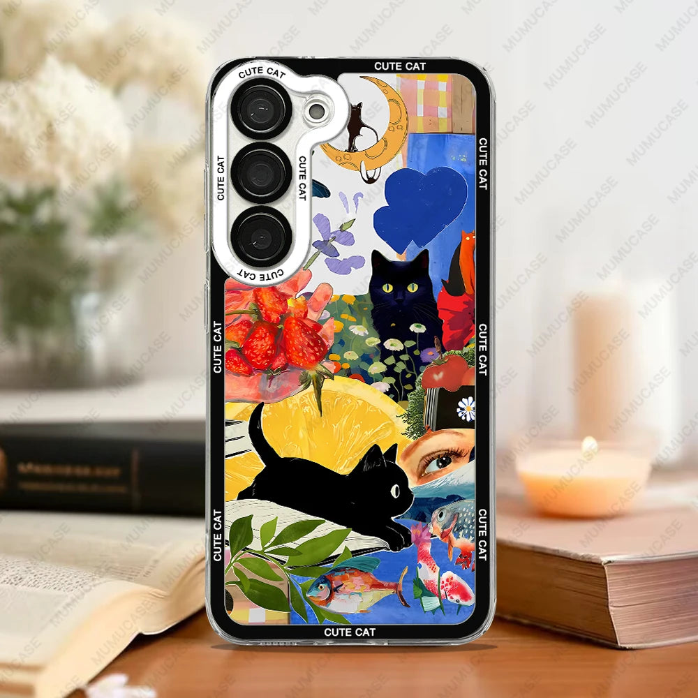 Kattmotiv Telefonfodral för Samsung Galaxy 2