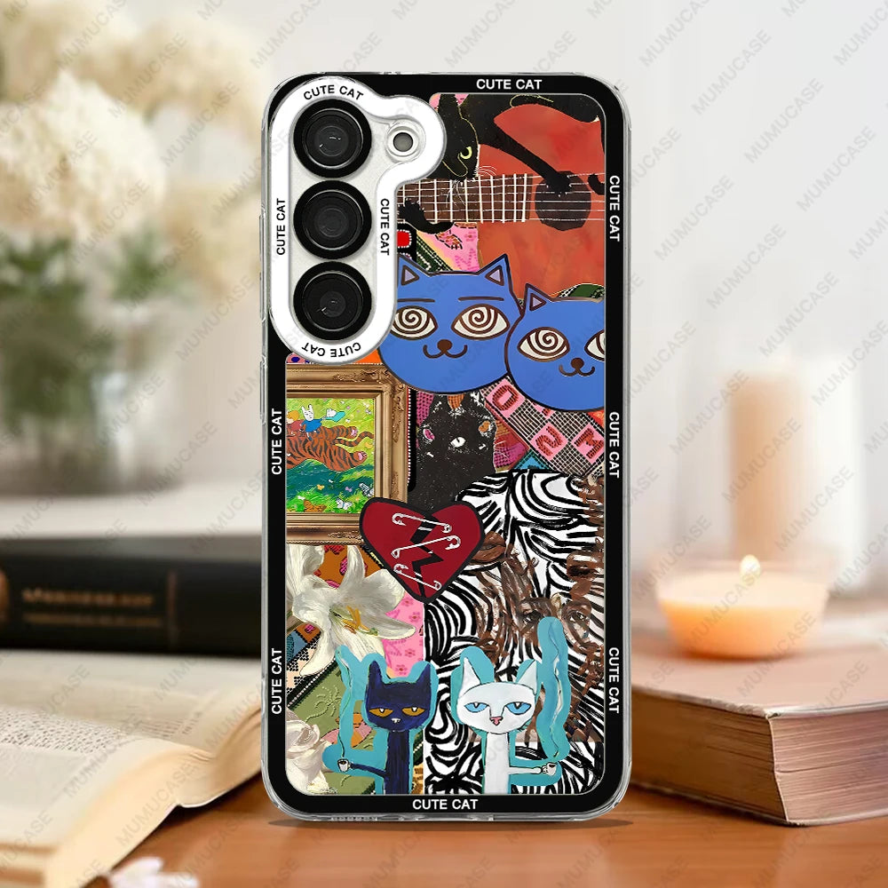 Kattmotiv Telefonfodral för Samsung Galaxy 5