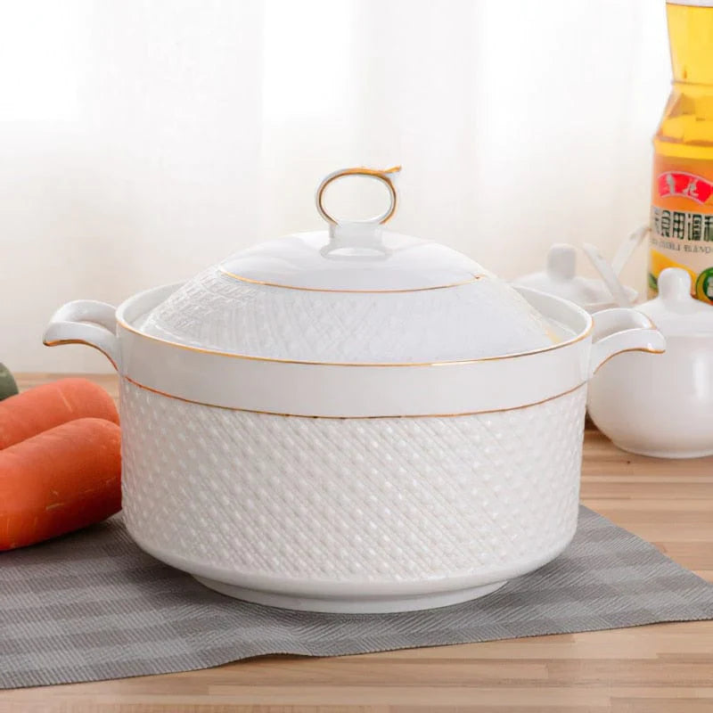 Keramisk Suppentopf för Matlagning Stilren Design 0