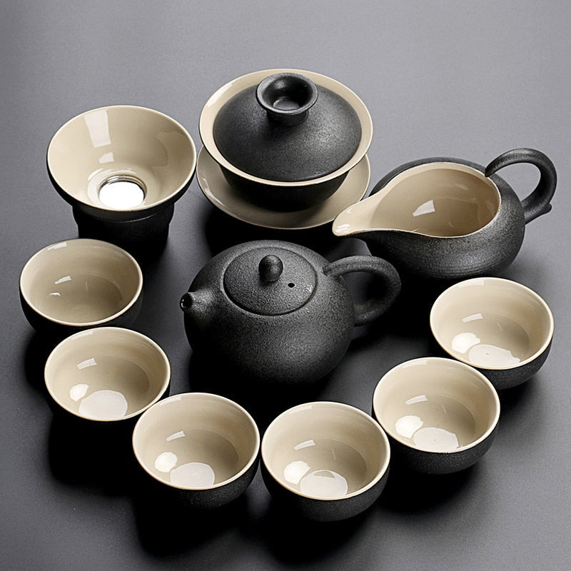 Keramisk Tekanna Set Kinesisk Stil Minimalistisk Design 0