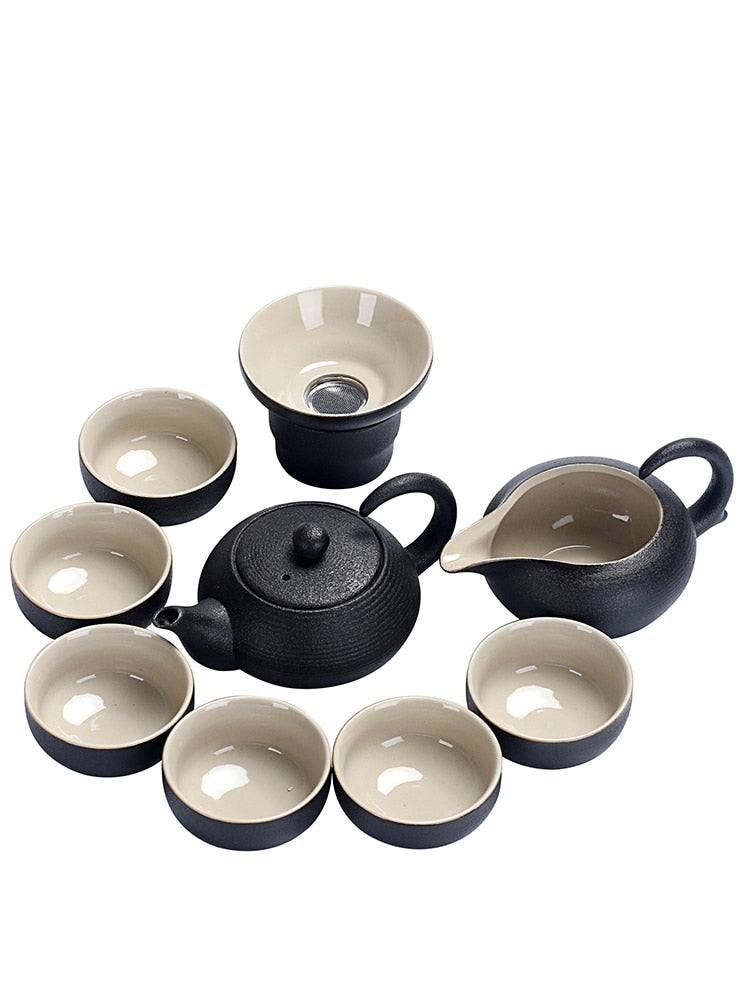 Keramisk Tekanna Set Kinesisk Stil Minimalistisk Design 1