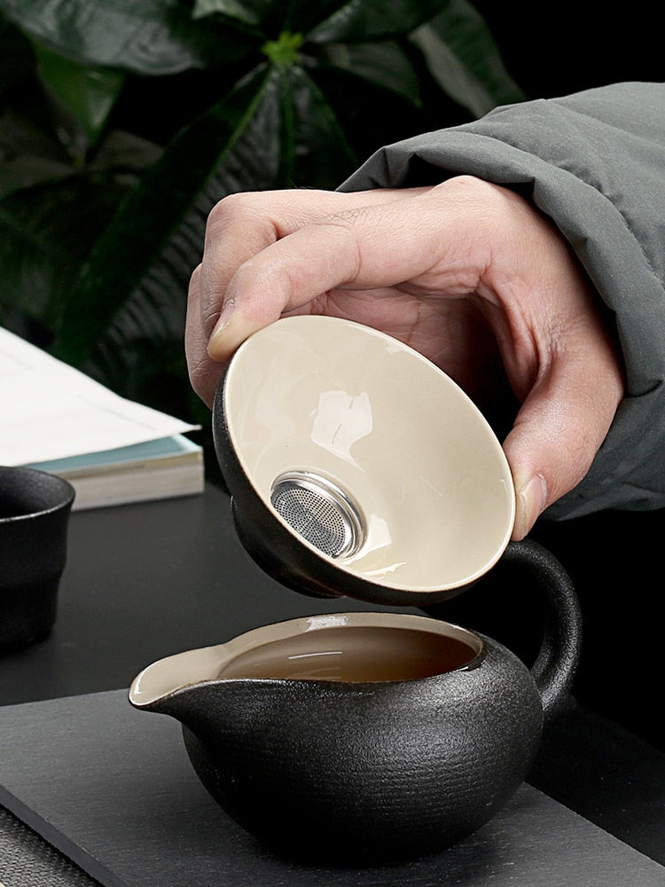Keramisk Tekanna Set Kinesisk Stil Minimalistisk Design 5