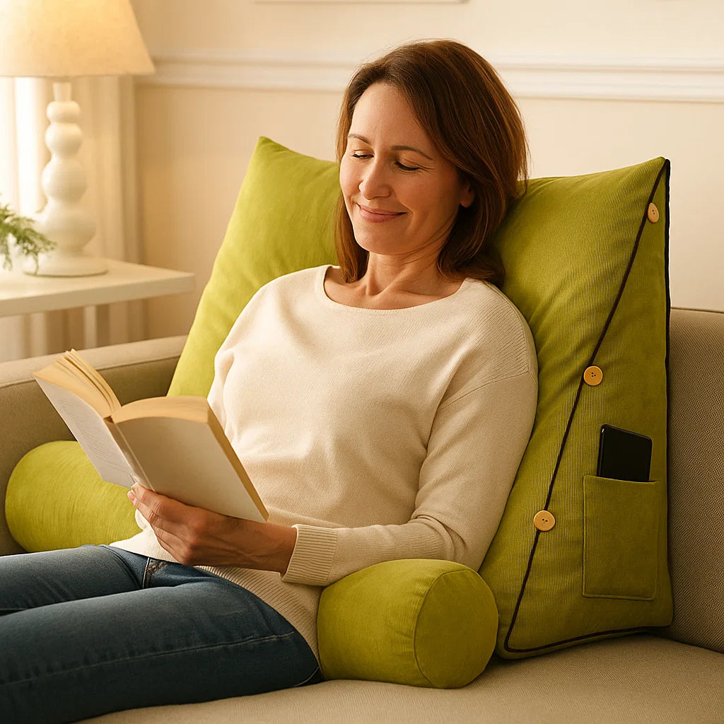 Kilformad Ryggstödskudde För Avkoppling och Komfort 1