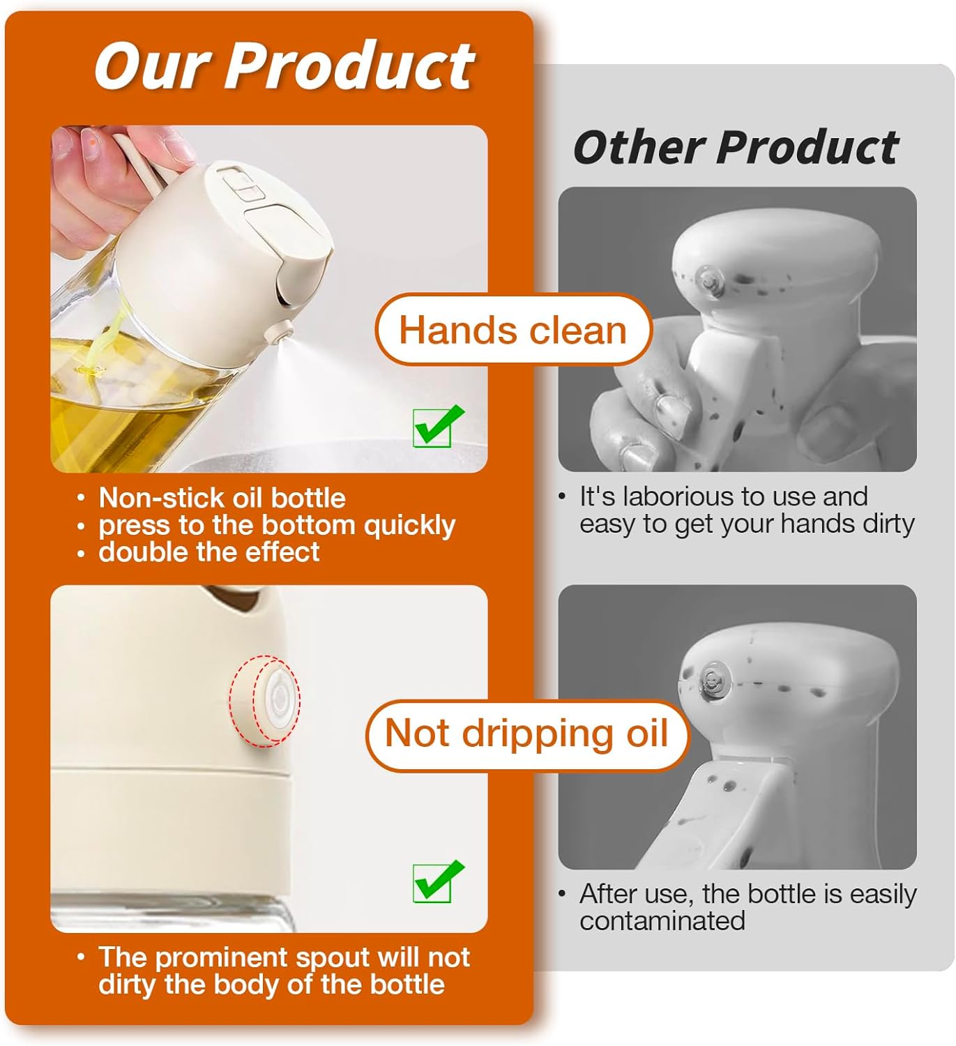 Köks Spray Dispenser 2-i-1 för Olivolja med Stilren Design 470 ml 8