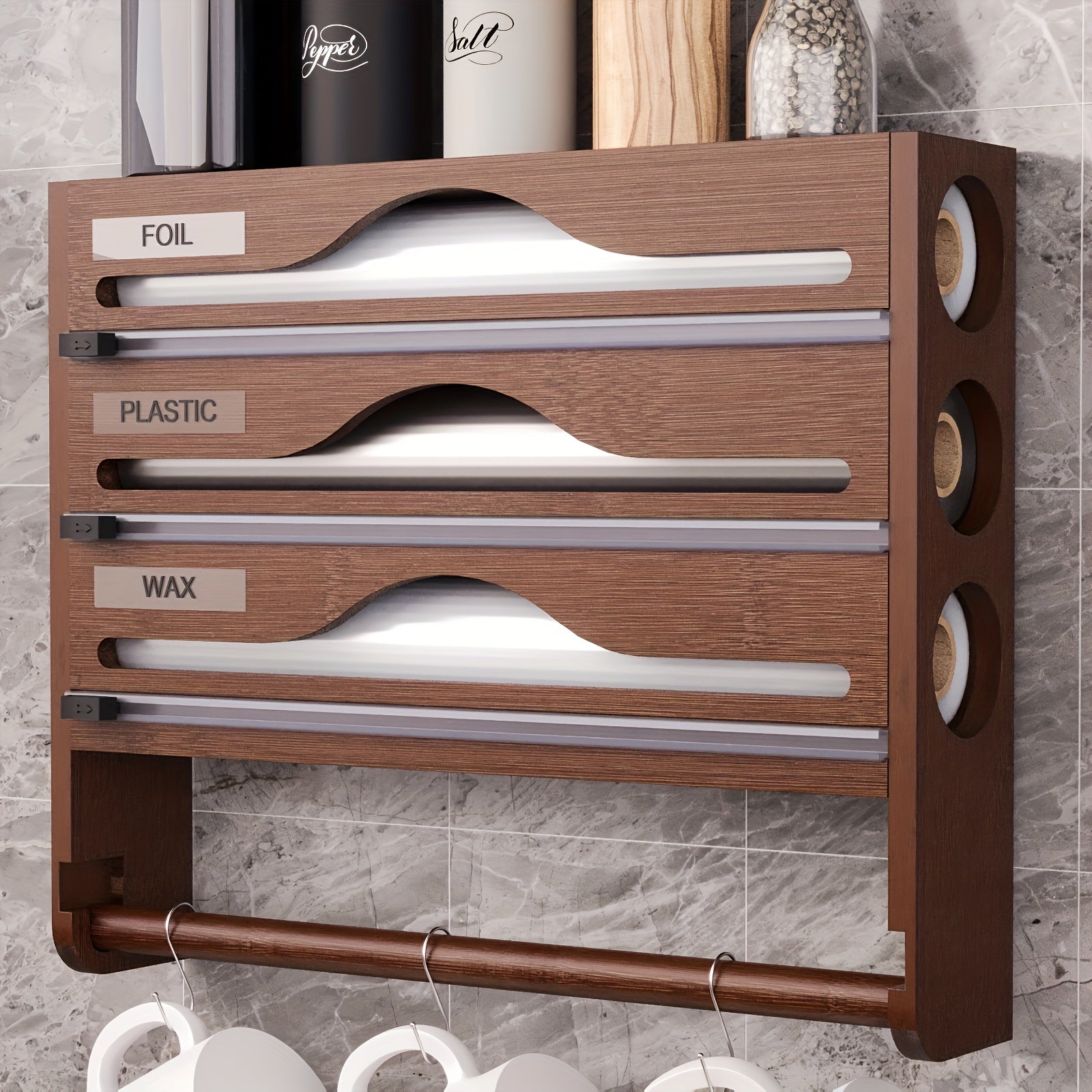 Köksarrangör med 3 Sektioner och Hushållsrullehållare 6