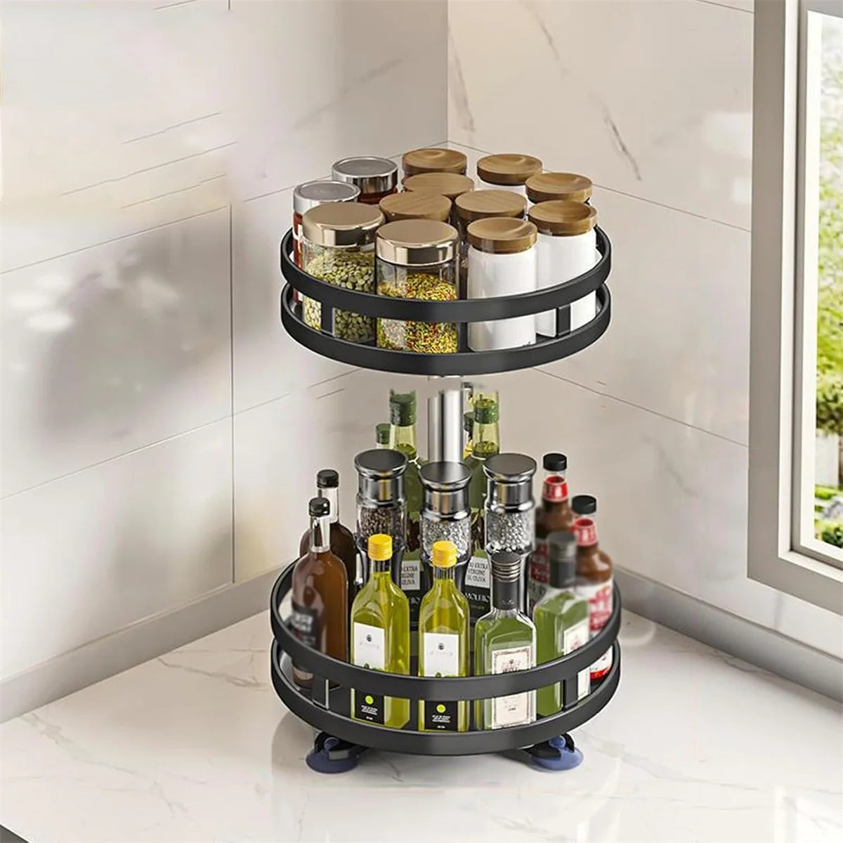 Köksförvaring Roterande Organizer 3-lager 8