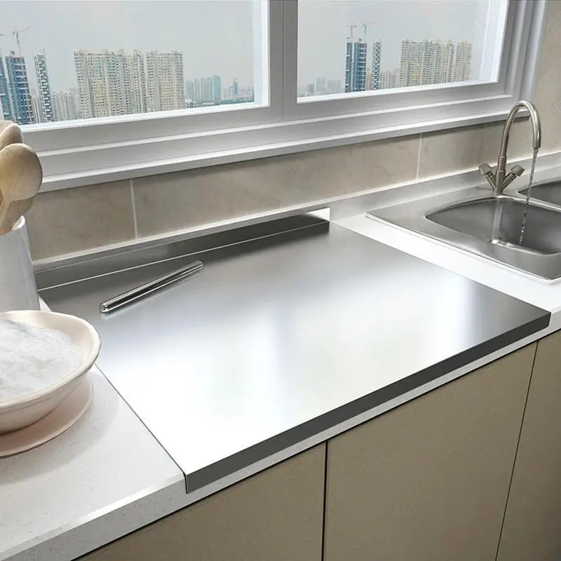 Köksklippbräda i Rostfritt Stål med Inbyggd Läpp 0