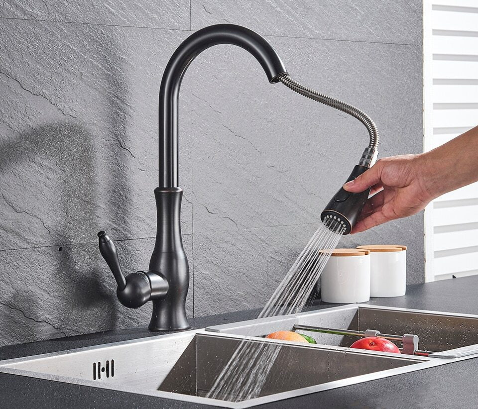 Kökskran Infällbart Duschhuvud Modern Design Utdragbar 2