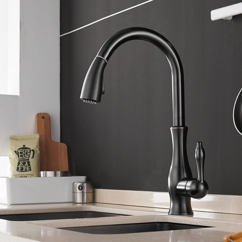 Kökskran Infällbart Duschhuvud Modern Design Utdragbar 3
