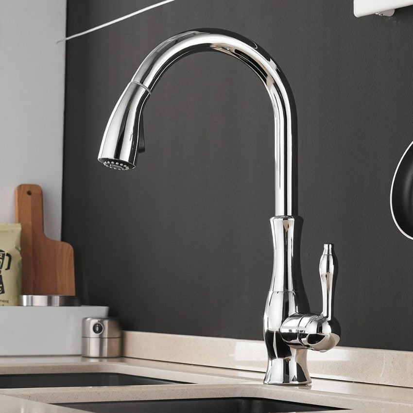 Kökskran Infällbart Duschhuvud Modern Design Utdragbar 5