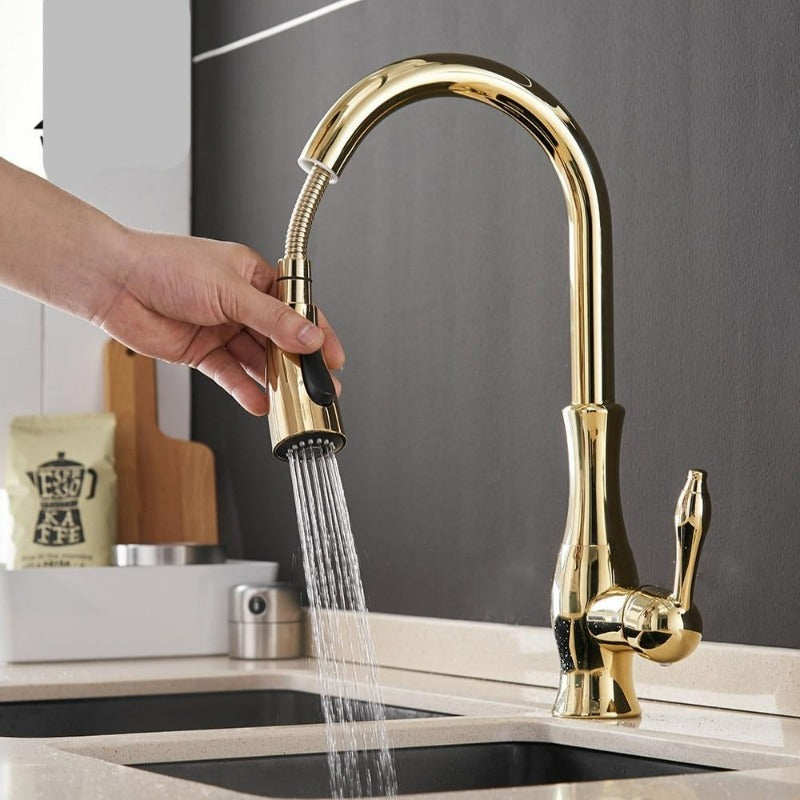 Kökskran Infällbart Duschhuvud Modern Design Utdragbar 6
