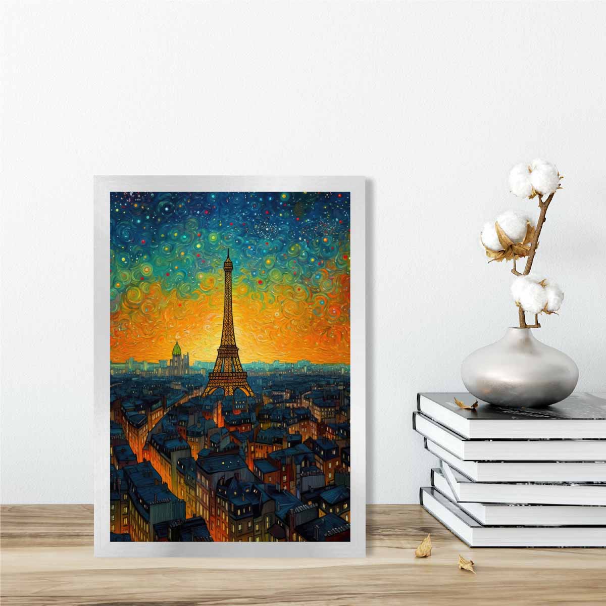Konsttryck av Paris vid solnedgången 2