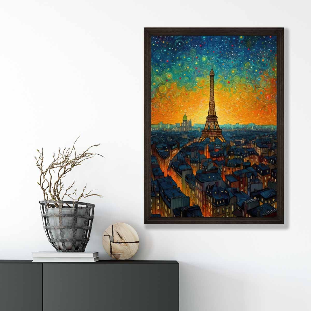 Konsttryck av Paris vid solnedgången 3