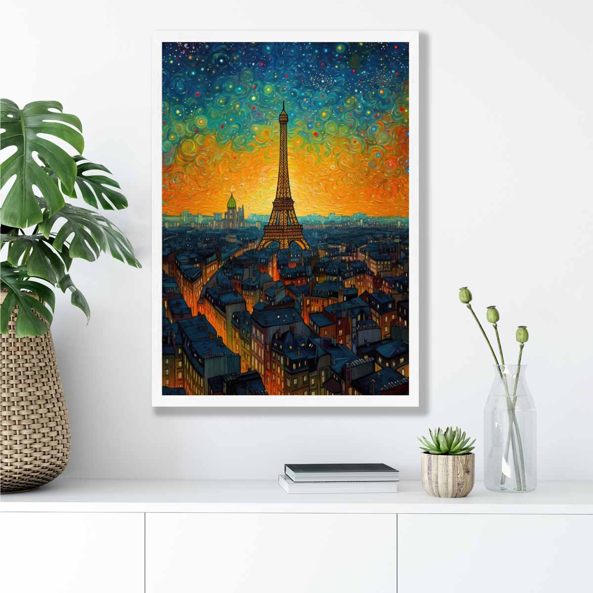 Konsttryck av Paris vid solnedgången 4