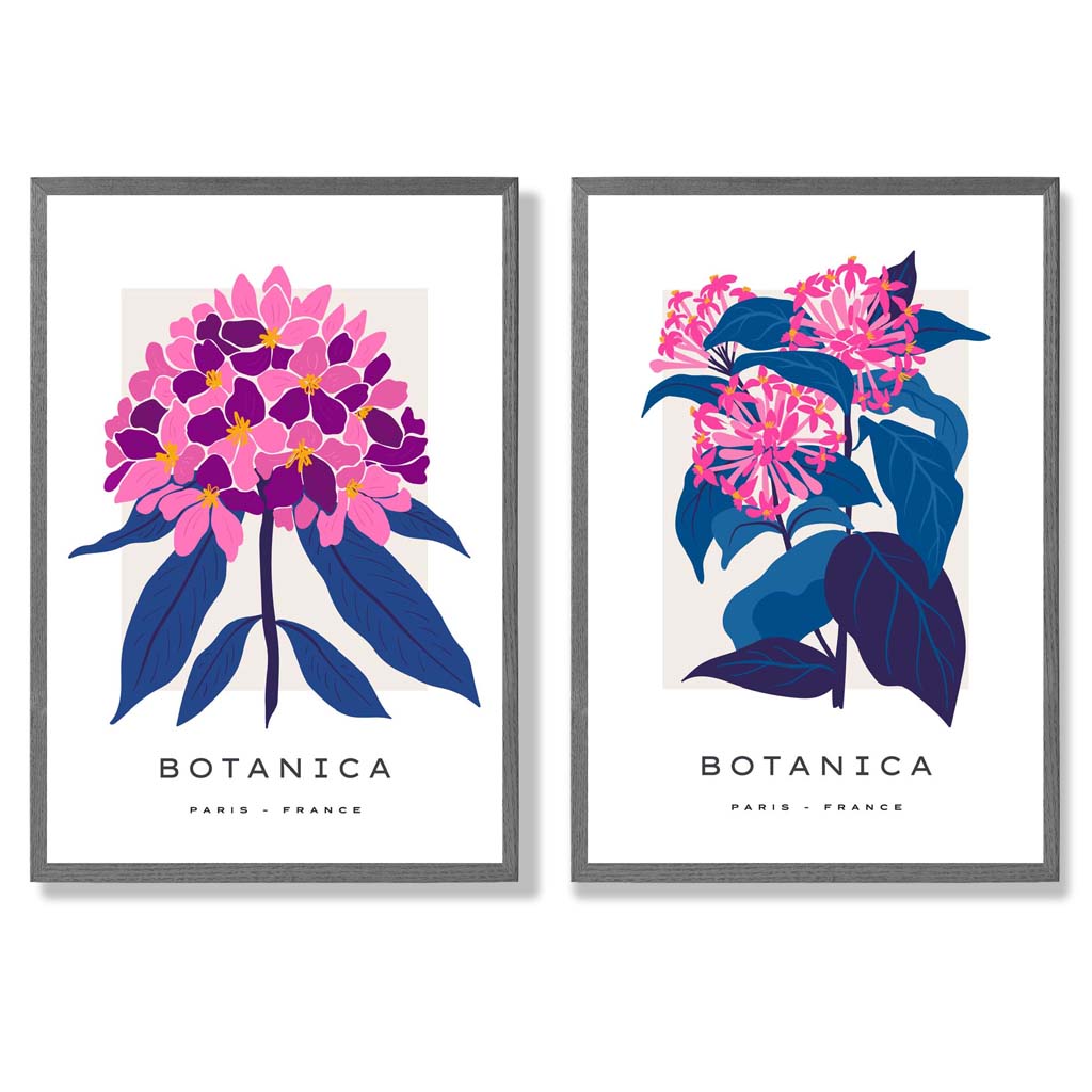 Konsttryck med Blommotiv - Set med 2 Inramade Tavlor 4