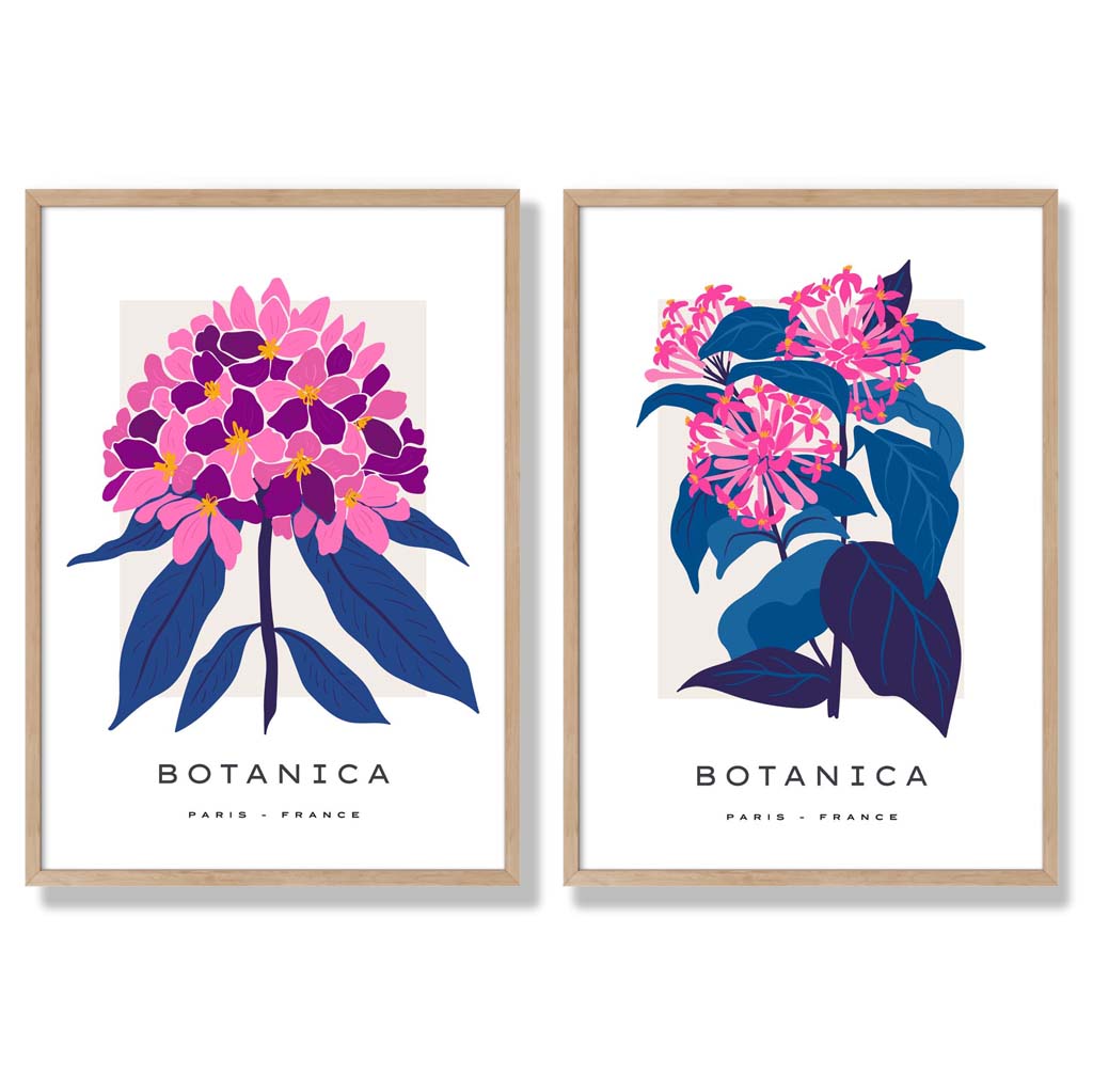 Konsttryck med Blommotiv - Set med 2 Inramade Tavlor 6