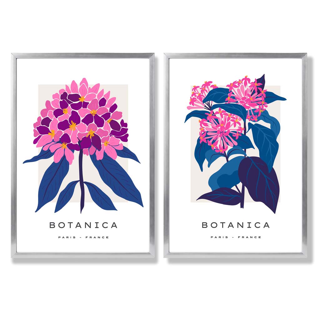 Konsttryck med Blommotiv - Set med 2 Inramade Tavlor 9