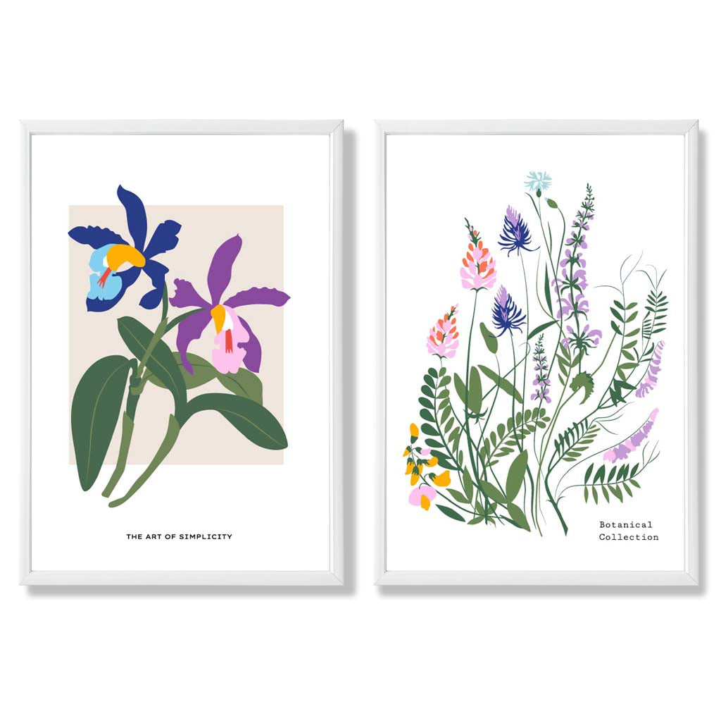 Konsttryck med Färgglada Vårblommor - Sätt med 2 Inramade Tavlor 3