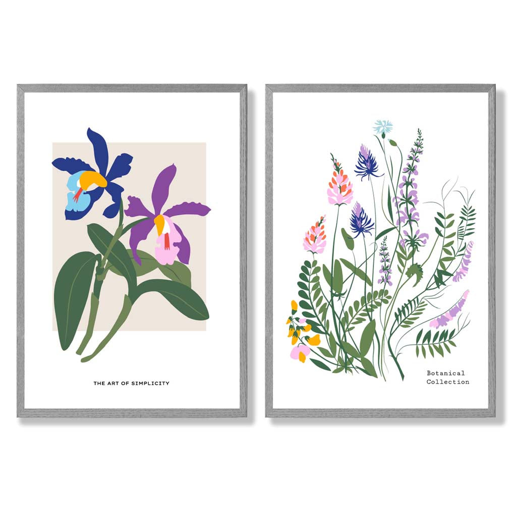 Konsttryck med Färgglada Vårblommor - Sätt med 2 Inramade Tavlor 5