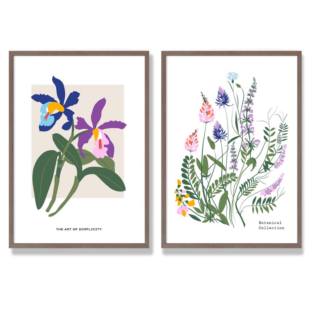Konsttryck med Färgglada Vårblommor - Sätt med 2 Inramade Tavlor 7