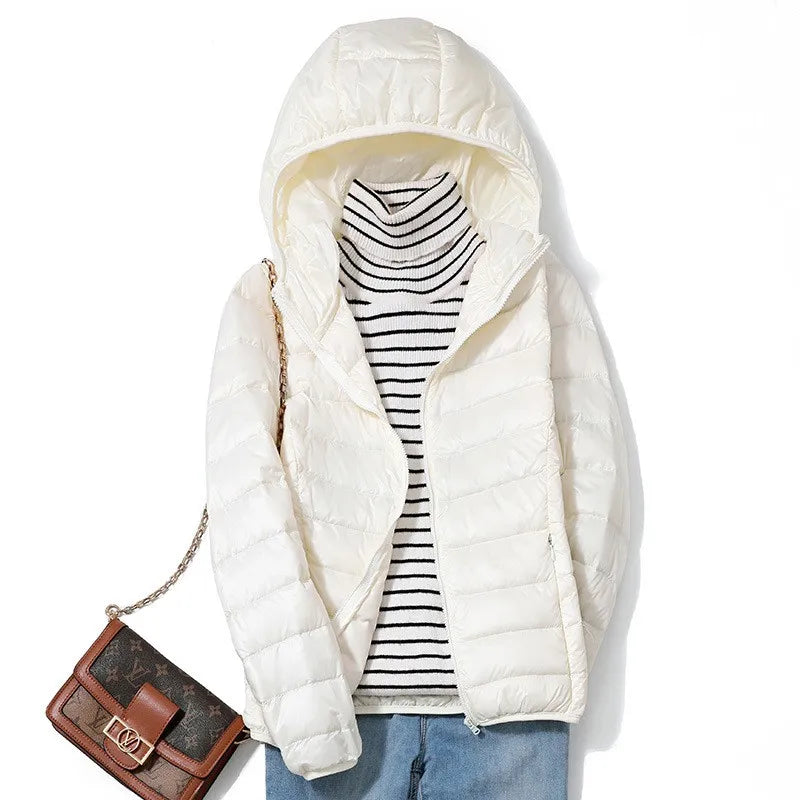 Kort Dunjacka Dam Packable Vinterjacka i Flera Färger 6