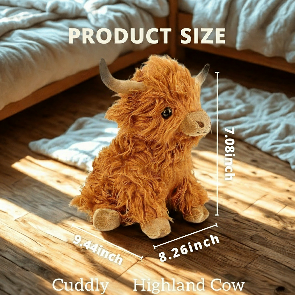 Kramvänlig Highland Cow Kramleksak 1