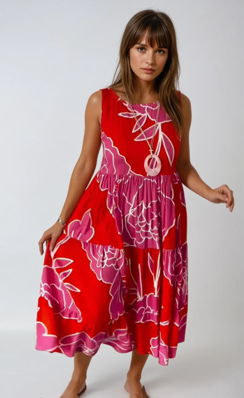 Kvinna Klänning Blommig Design Elegant 3