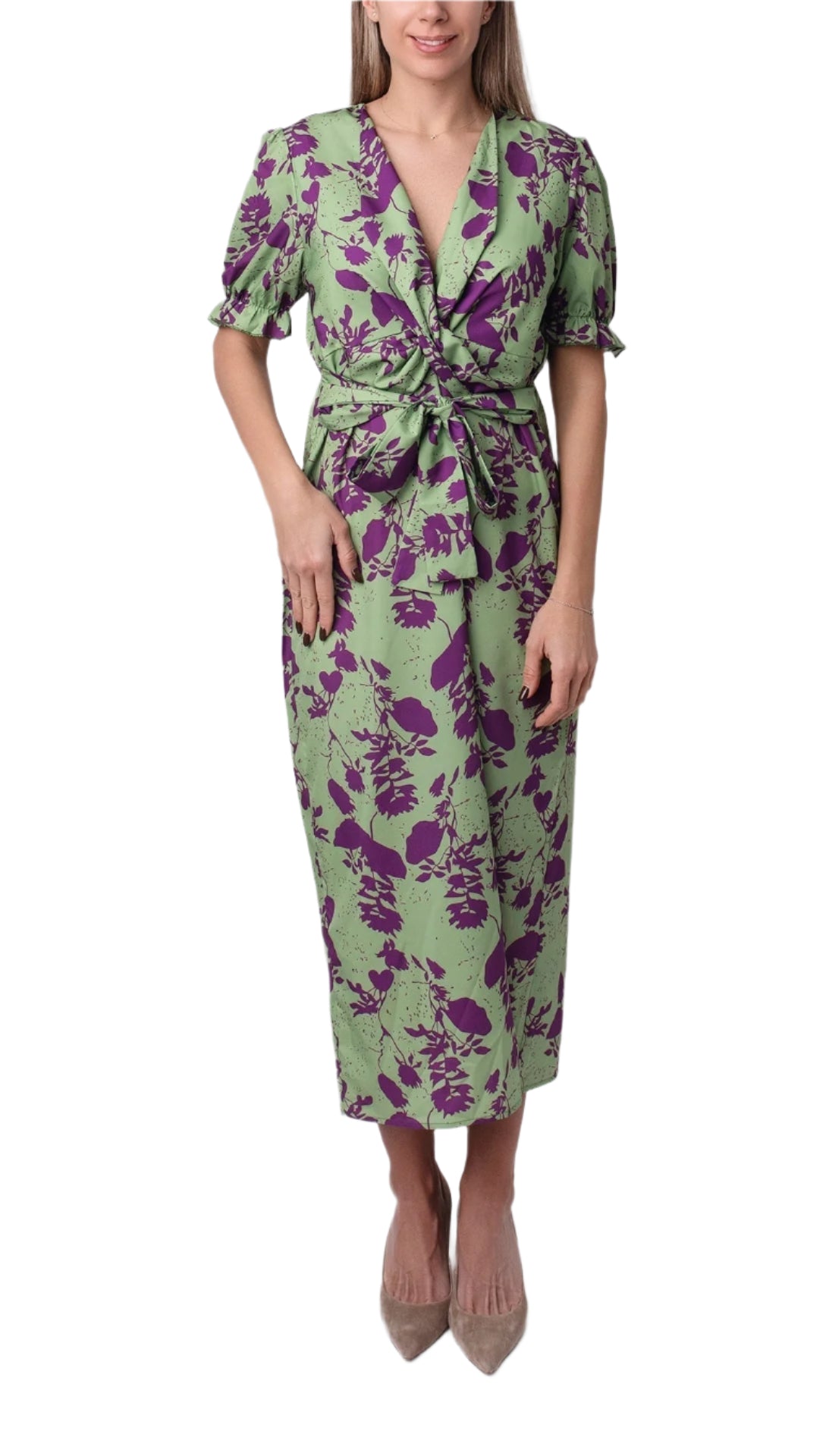 Kvinna Kortärmad Klänning Tryckt 0