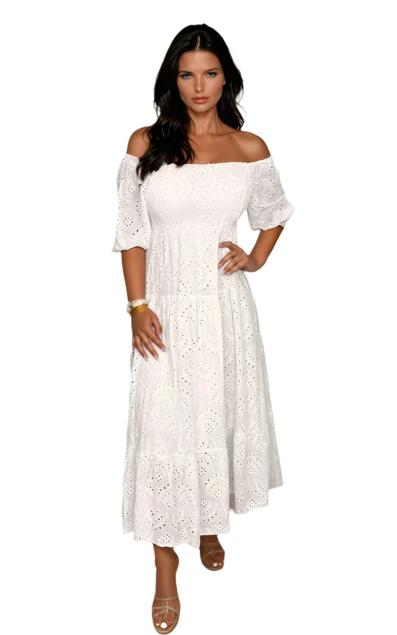 Kvinna Lång Klänning Spets Elegant 0