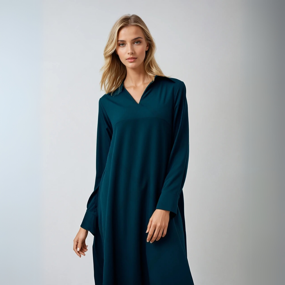 Kvinna Maxi Klänning Elegant Långärmad 2