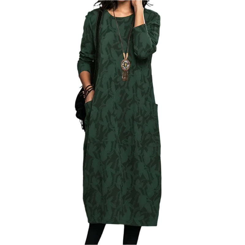 Kvinna Vintage Klänning Grön Bekväm Stil 0