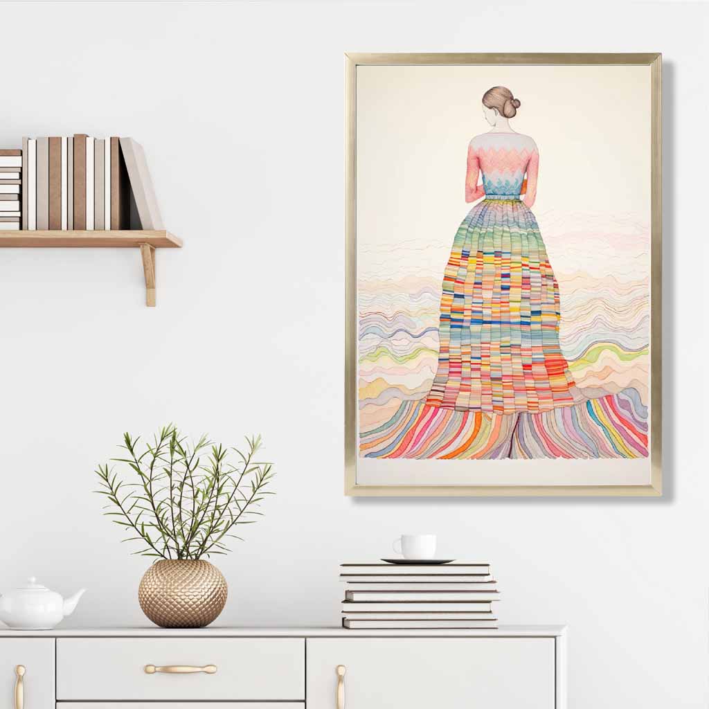 Kvinnlig Abstrakt Konsttryck Färgglad Design 3